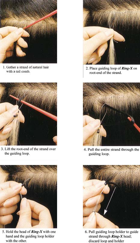 apply ring hair to the head